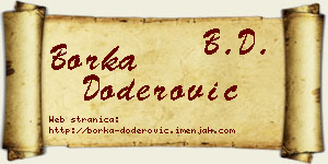 Borka Doderović vizit kartica